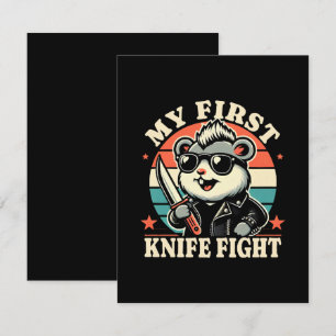 My First Knife Fight - Cool Hamster Note Card