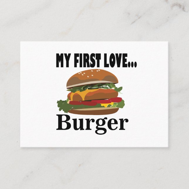 My First Love Burger Chef Restaurant Business Card (Front)
