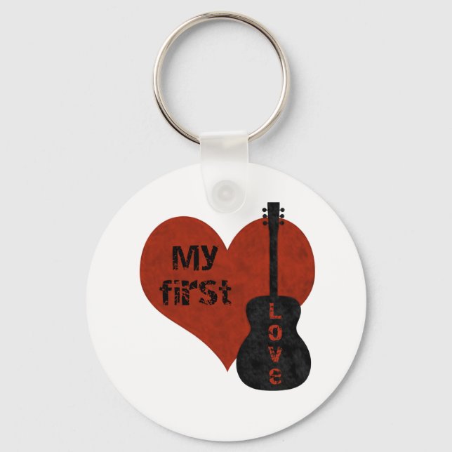 My First Love Guitar Keychain (Front)