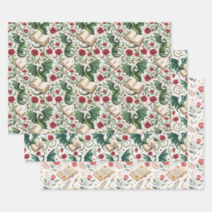 My First Loves - Dragons and Books Wrapping Paper Sheets