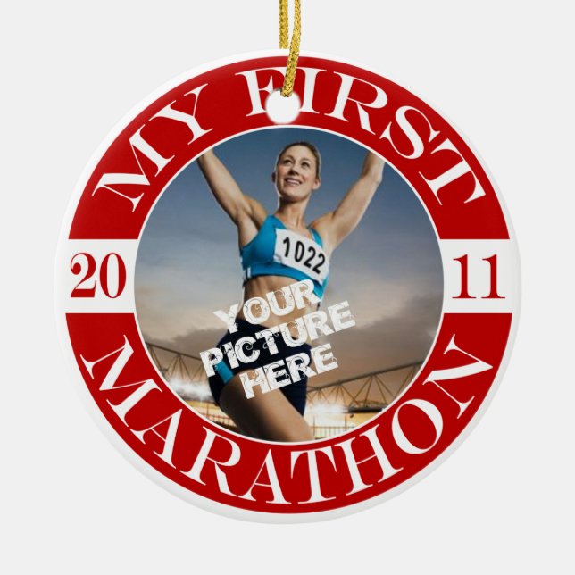 My First Marathon - 2011 Ceramic Ornament (Front)