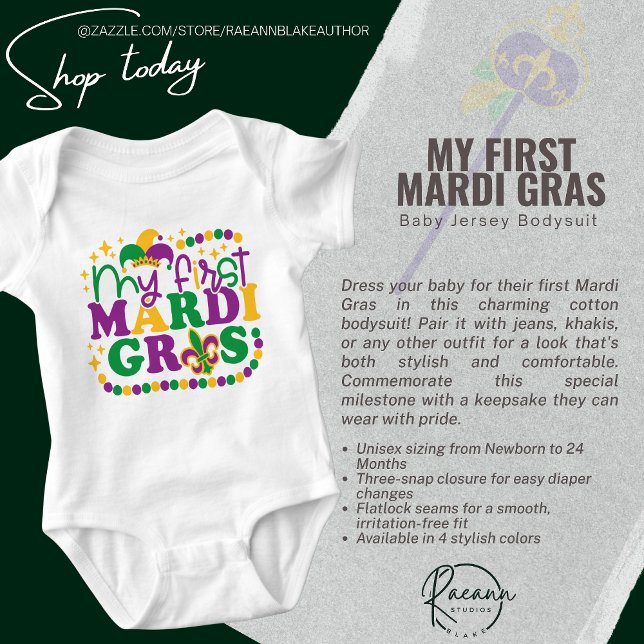 My First Mardi Gras Baby Jersey Bodysuit (Creator Uploaded)