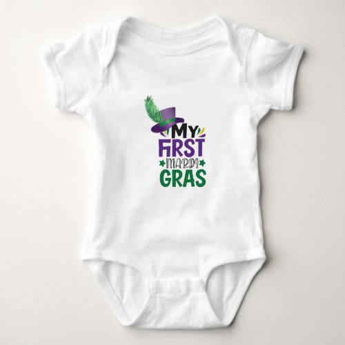 My First Mardi Gras T_Shirt Baby Bodysuit