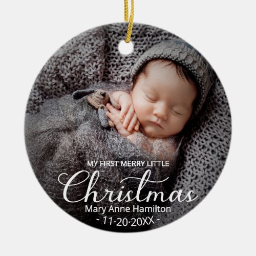 My First Merry Little Christmas Newborn Baby Ceramic Ornament
