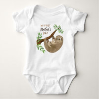 My First Mother's Day | Adorable Sloth Baby Bodysuit