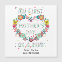 My First Mother's Day as a Mom heart-shaped flower