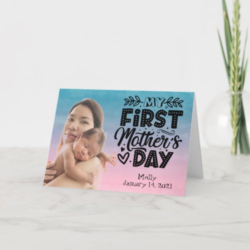 My First Mothers Day Custom Photo card