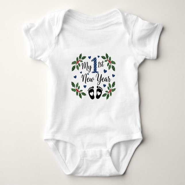My First New Year 2026 Baby  Cute New Year outfit Bodysuit (Front)