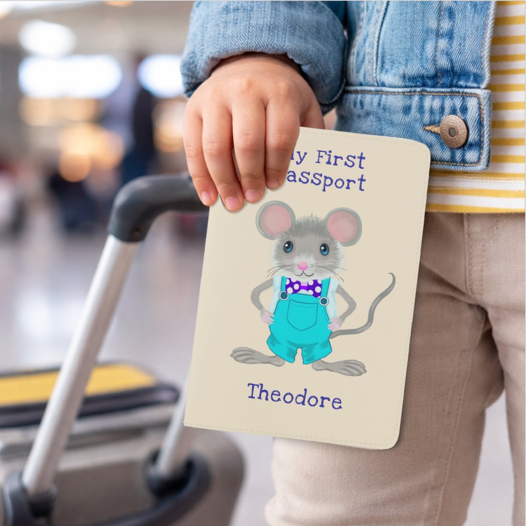 My First Passport - Personalized Cute Mouse Travel
