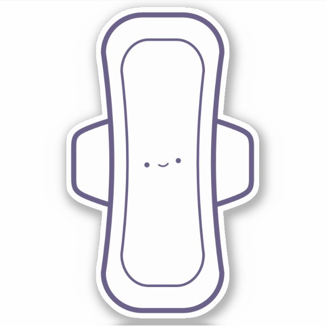 My First Period Cute Girly Cartoon Menstrual Pad Sticker (Front)