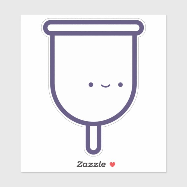 My First Period Cute Girly Menstrual Cup Sticker (Sheet)