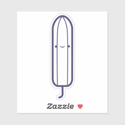 My First Period Cute Girly White Cartoon Tampon Sticker