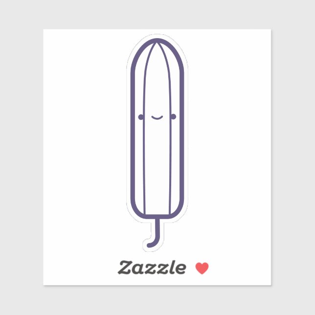 My First Period Cute Girly White Cartoon Tampon Sticker (Sheet)