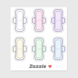 My First Period Cute Rainbow Cartoon Menstrual Pad Sticker