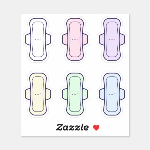 My First Period Cute Rainbow Cartoon Menstrual Pad Sticker