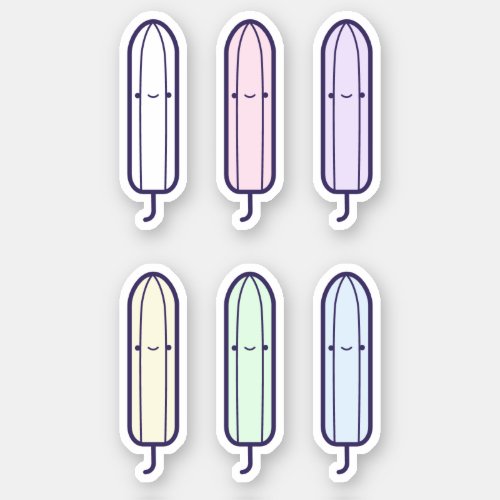 My First Period Cute Rainbow Cartoon Tampons Sticker