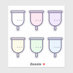 My First Period Cute Rainbow Menstrual Cups Sticker