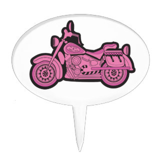 My First Pink Motorcycle Cake Topper