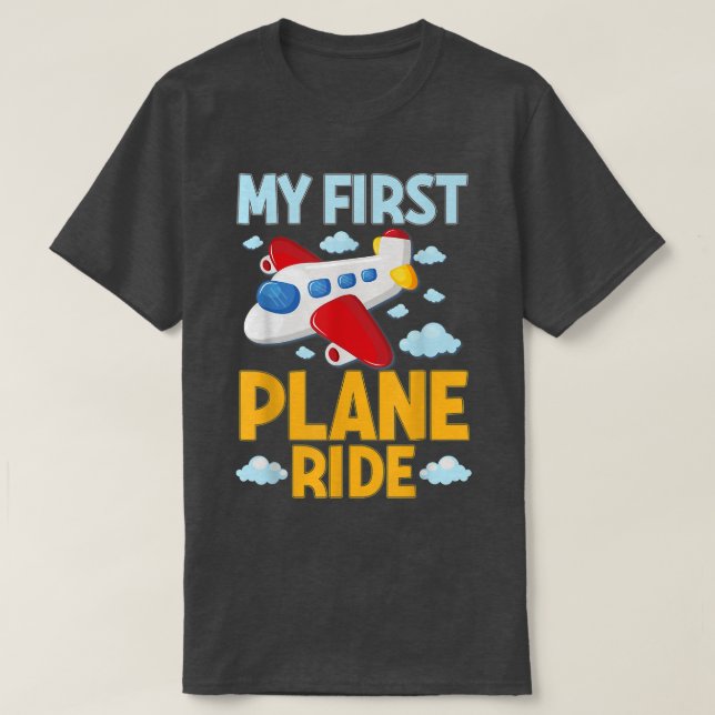 My First Plane Ride Airplane Flight Graphic Kids M T-Shirt (Design Front)