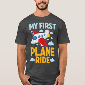 My First Plane Ride Airplane Flight Graphic Kids M T-Shirt