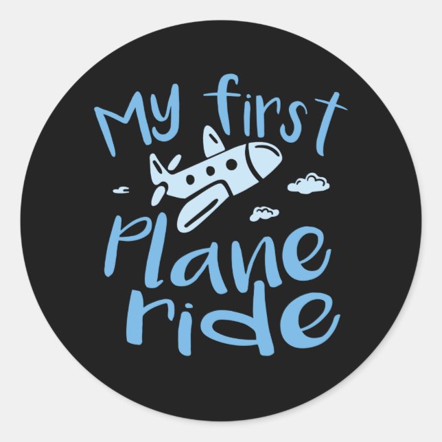 My First Plane Ride Classic Round Sticker (Front)