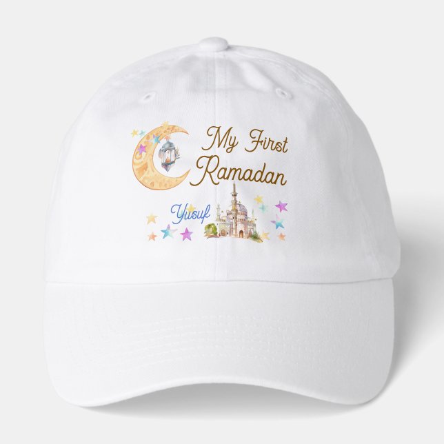 My First Ramadan Personalized Baby Jersey Bodysuit Hat (Front)
