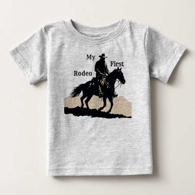My First Rodeo' Baby T-Shirt for Rodeo Birthday (Front)