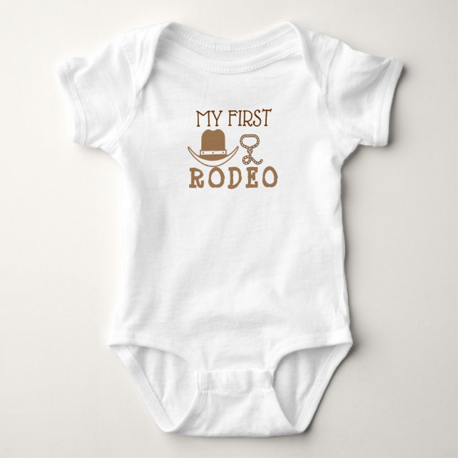 My First Rodeo Birthday Boy 1st Cowboy Western Baby Bodysuit (Front)