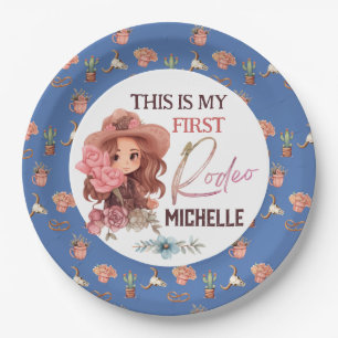 My first Rodeo Birthday Party 1st Western Paper Plates