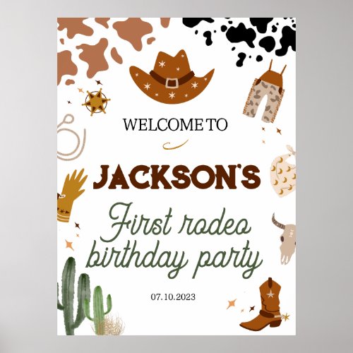 My FIRST RODEO Birthday Welcome Foam Boards Poster