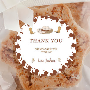 My First Rodeo Cowboy 1st Birthday  Classic Round Sticker