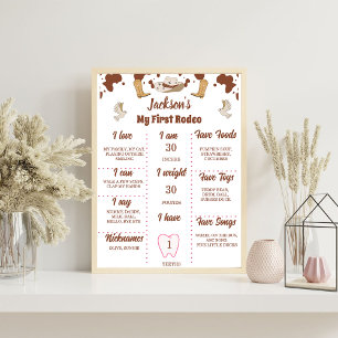 My First Rodeo Cowboy 1st Birthday  Foam Board