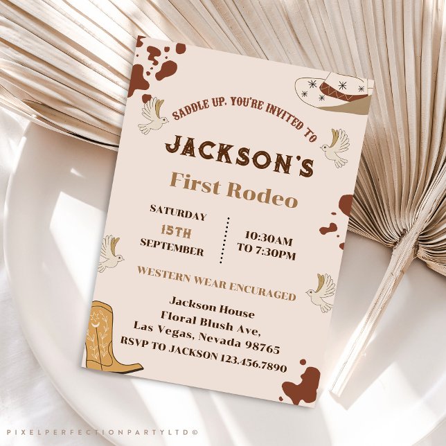 My First Rodeo Cowboy 1st Birthday  Invitation (Creator Uploaded)
