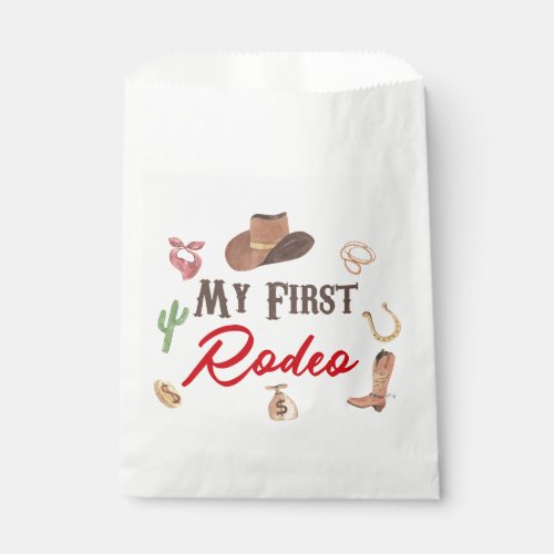 My First Rodeo Cowboy 1st First Birthday Favor Bag