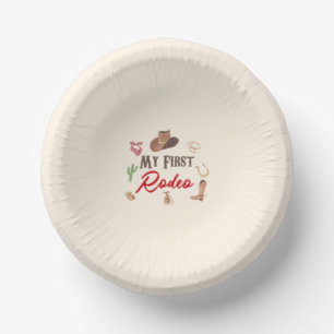 My First Rodeo Cowboy 1st First Birthday Paper Bowls