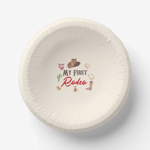 My First Rodeo Cowboy 1st First Birthday Paper Bowls