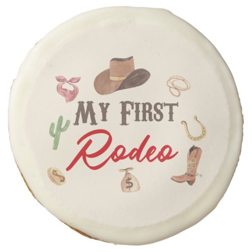 My First Rodeo Cowboy 1st First Birthday Party Sugar Cookie