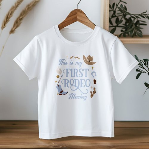 my First Rodeo Cowboy Blue Birthday Baby T_Shirt
