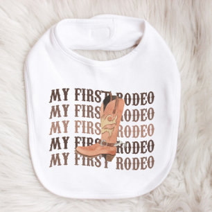 My First Rodeo Cowboy Boot First 1st Birthday Baby Bib