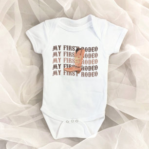 My First Rodeo Cowboy Boot First 1st Birthday Baby Bodysuit