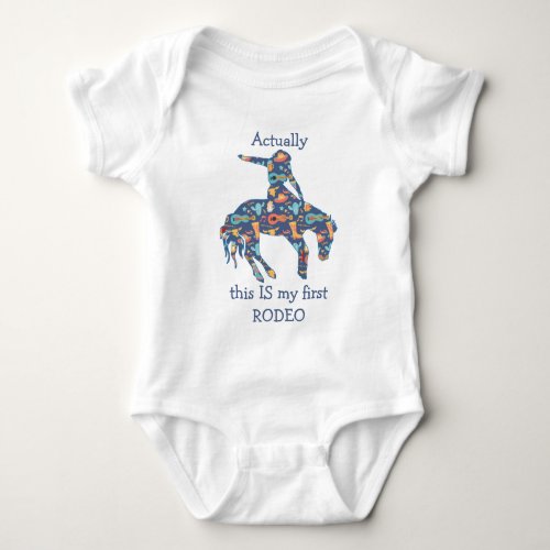 My First Rodeo Cowboy Pattern Baby Bodysuit