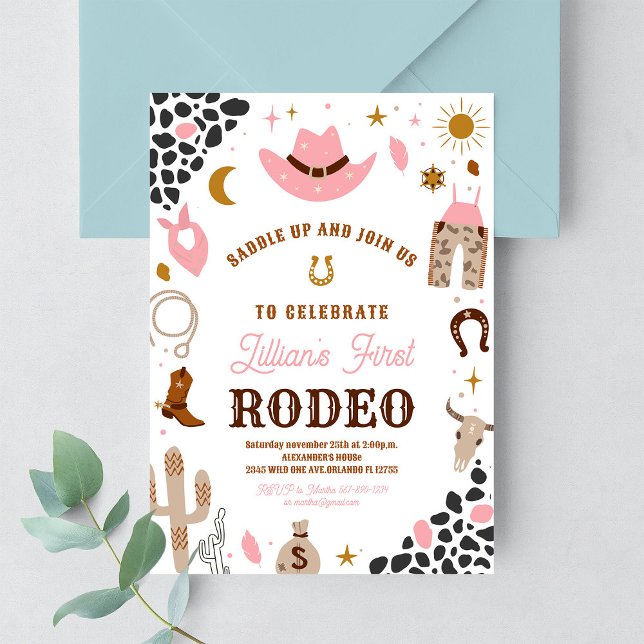 My First Rodeo Cowgirl Birthday Invitation (Creator Uploaded)