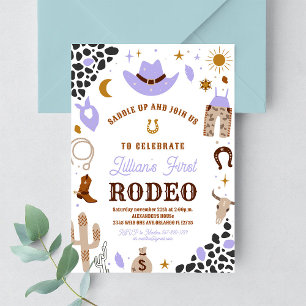 My First Rodeo Cowgirl Birthday Invitation