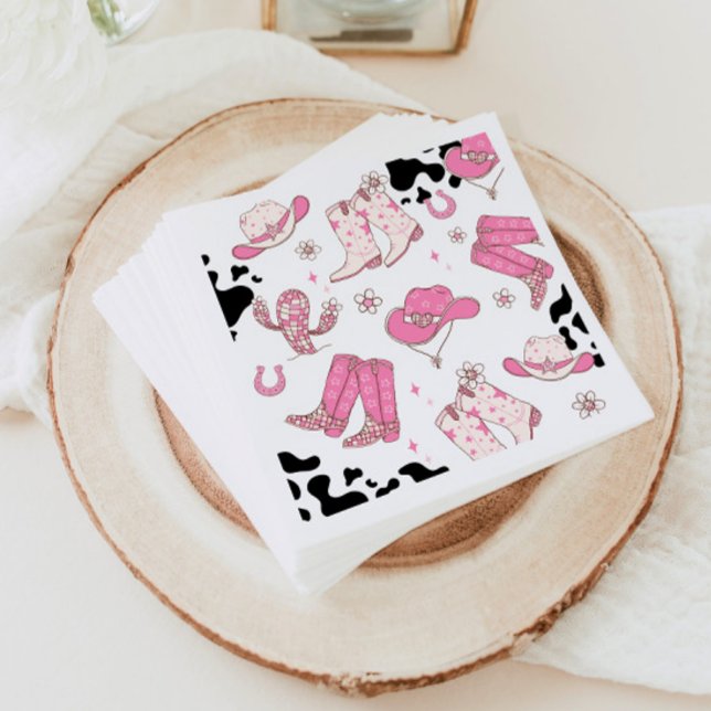 My First Rodeo Cowgirl pink birthday party Napkins (Creator Uploaded)