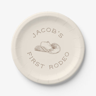 My First Rodeo Customizable Birthday Paper Plate