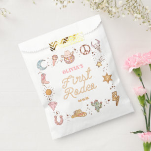 My First Rodeo Disco Cowgirl 1st Birthday Party Favor Bag