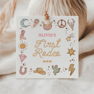My First Rodeo Disco Cowgirl 1st Birthday Party Favor Tags