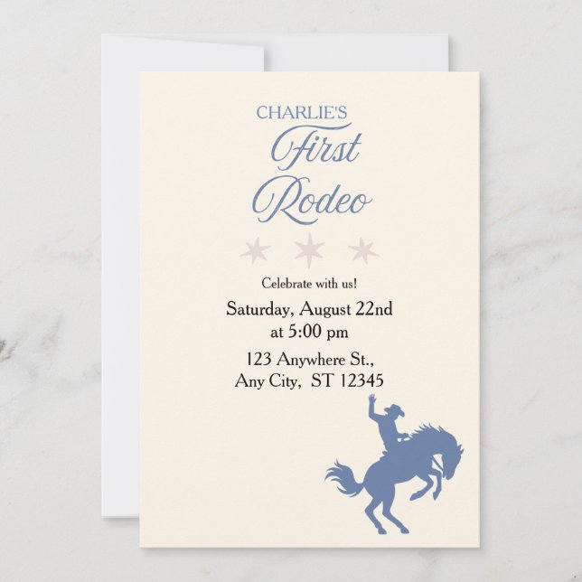 My First Rodeo First Birthday Invitation (Front)