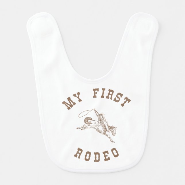 My First Rodeo - First Birthday Shirt Baby Bib (Front)