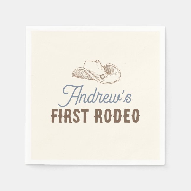My First Rodeo Personalized Birthday Napkins (Front)